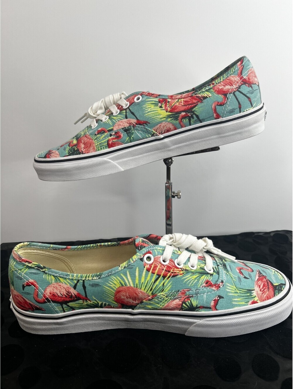 Vans Authentic Flamingo Tropical Print Canvas Shoes Men's Size 12 Aqua Pink